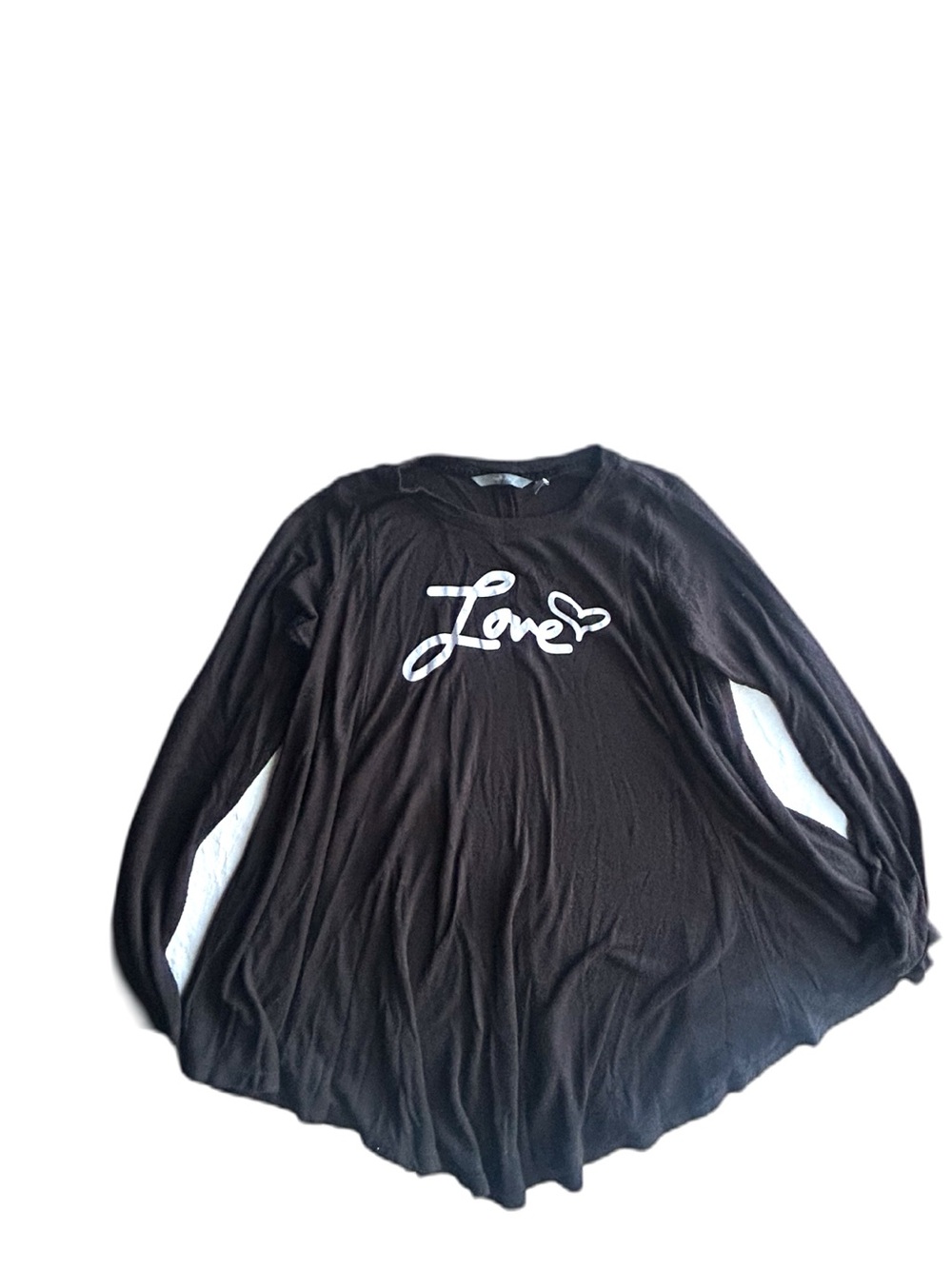 Love Script Long-Sleeve Women’s Top - Black
